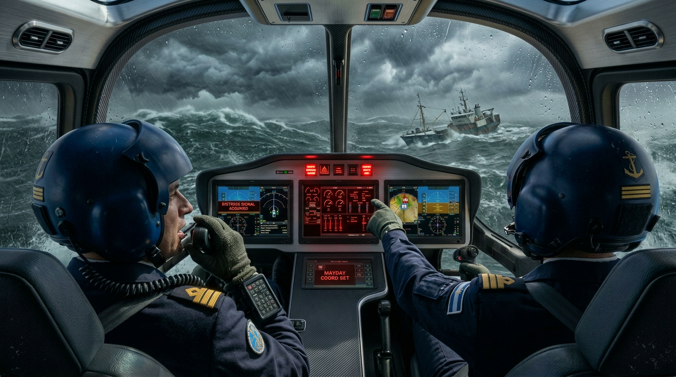 Air ambulance cockpit crew operating in severe weather